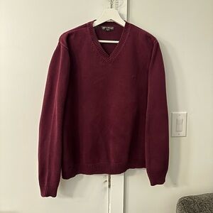 Eddie Bauer Deep Red V-Neck Sweater XL‎ 100% cotton